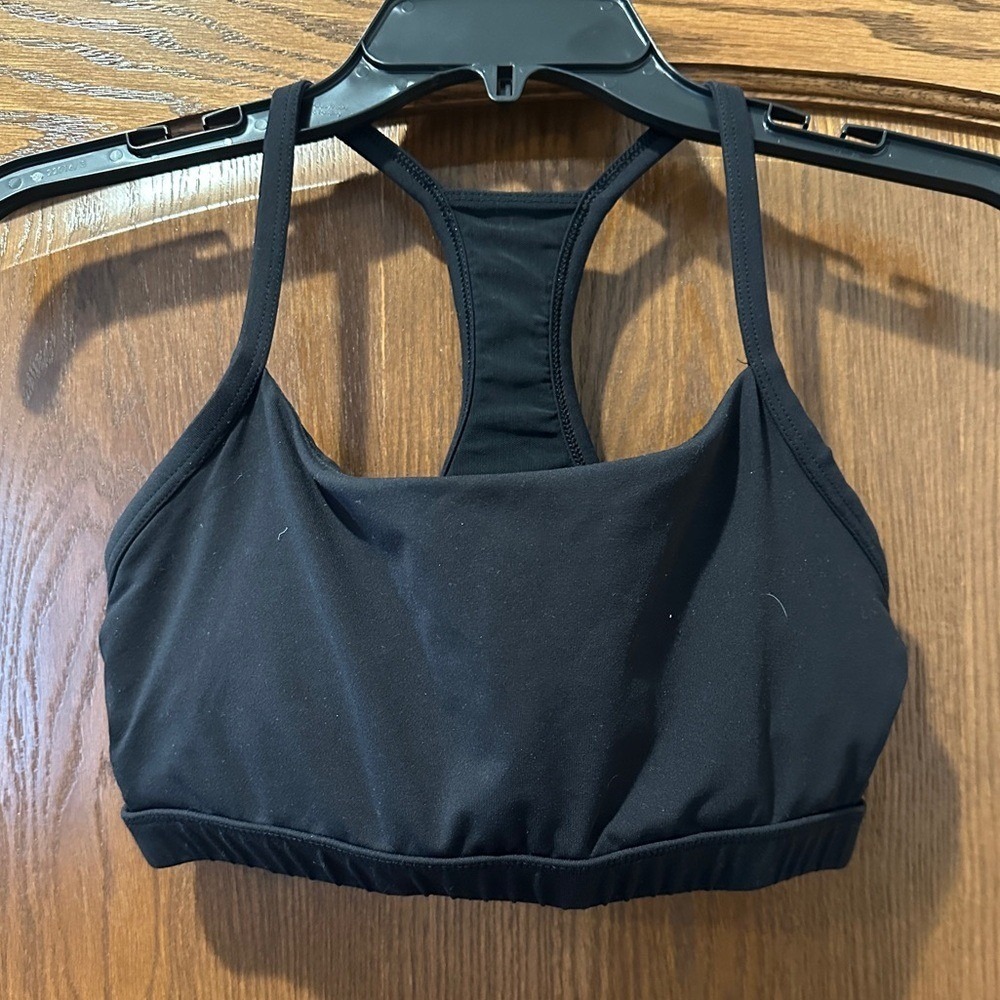 Fabletics Black Strappy Back Sports Bra Workout Athletic Top Women's Size xs